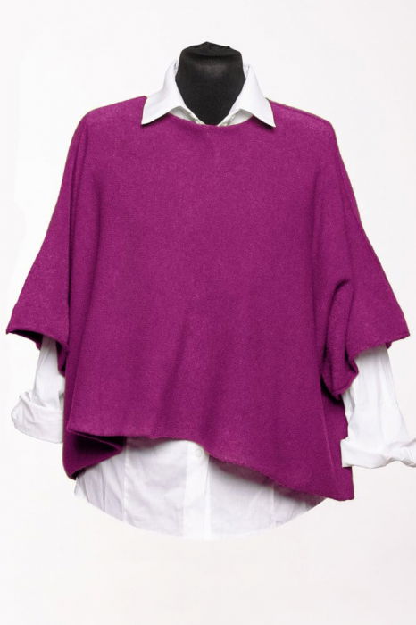 Pulover Versatil Maneca Fluture Mov | Shopika