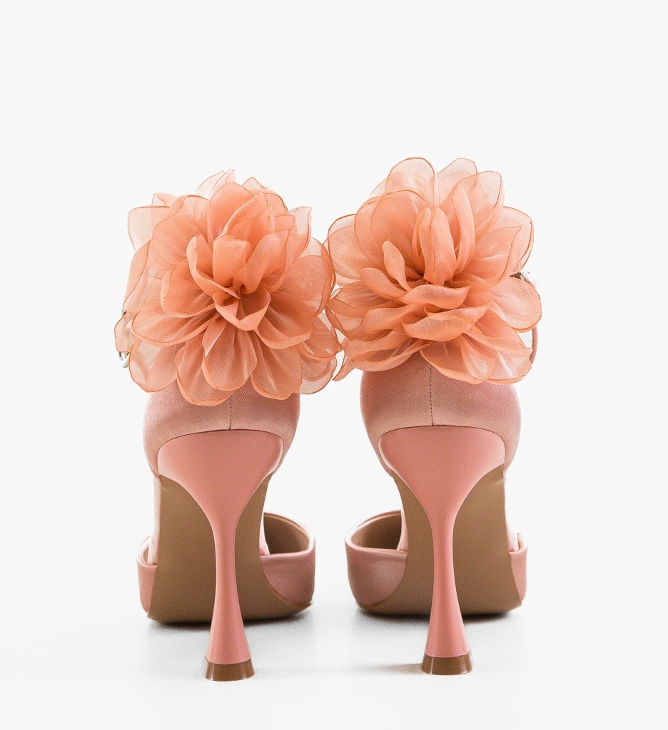 Pantofi Toc Lale Roz Depurtat - Stil Feminin - imagine 4