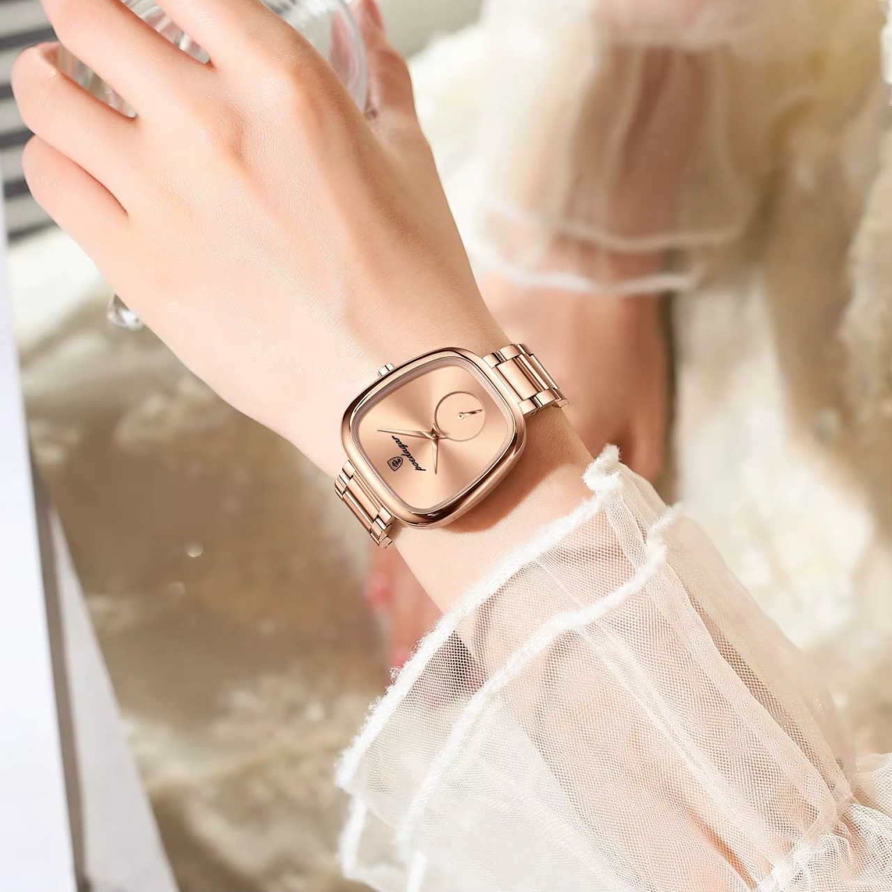 Ceas Poedagar Argintiu Elegant pentru Femei - imagine 3