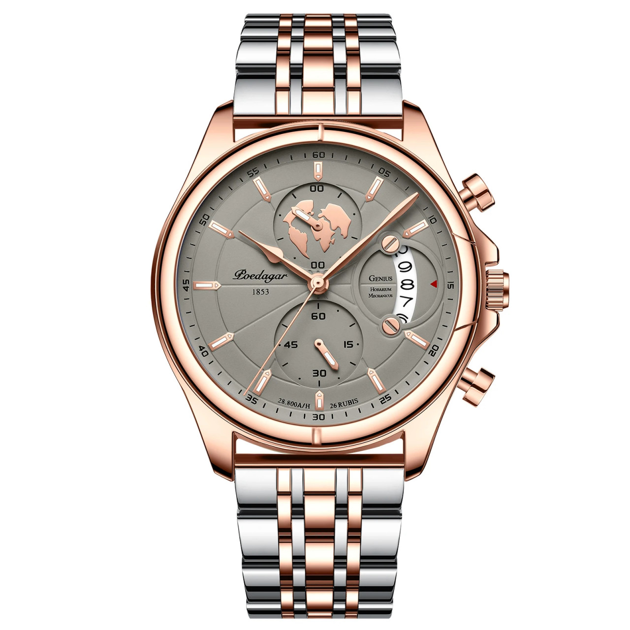 Ceas barbatesc Poedagar CS1454 otel inoxidabil 41mm