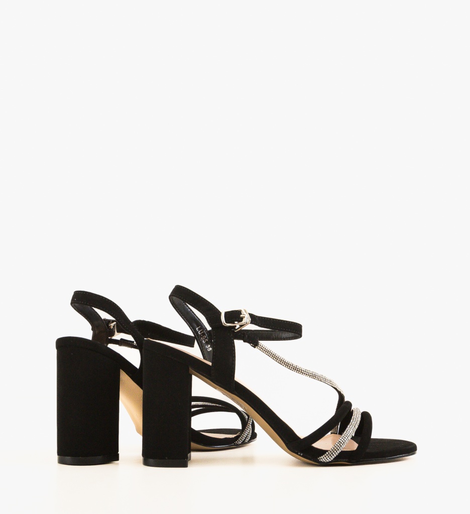 Sandale Olber Negre Elegante cu Toc - imagine 3