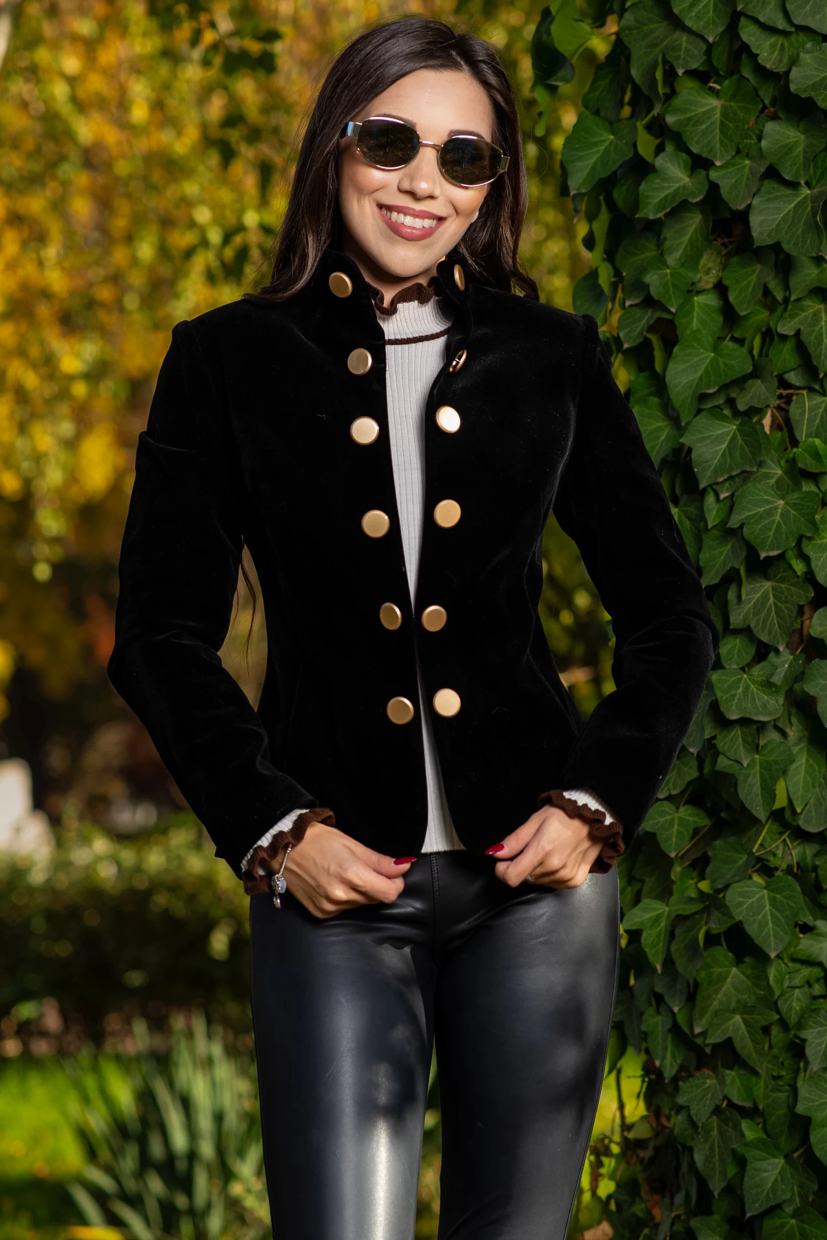 Sacou Effect Catifea Negru | Eleganță Maximă