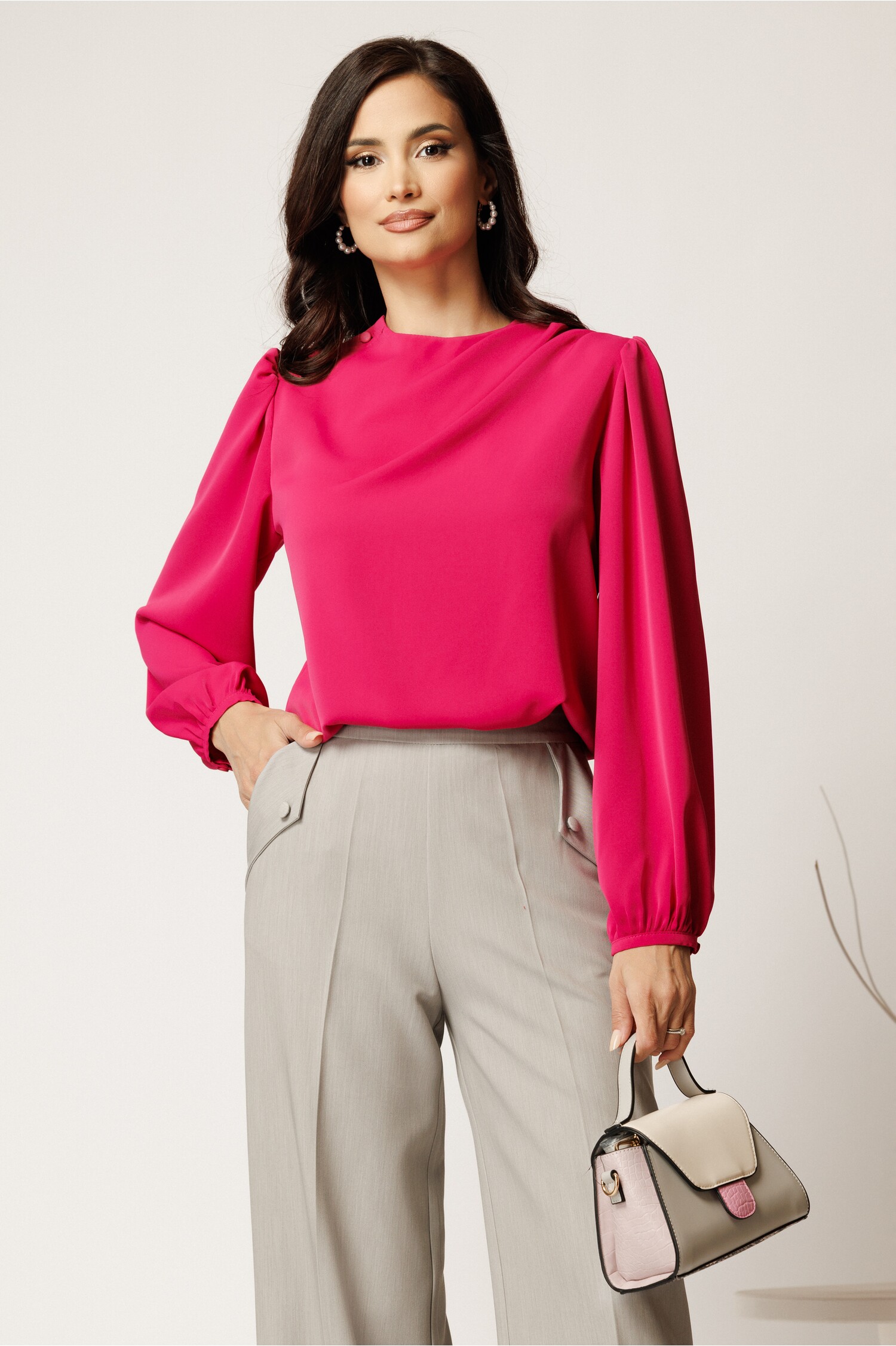Bluza DY Fashion Fucsia cu Pliuri Elegante