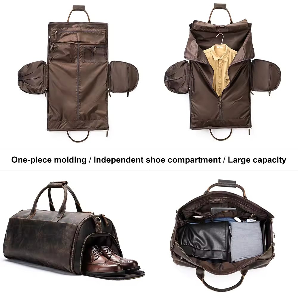 Geanta Călătorie Delis Piele Naturală Negru - imagine 4