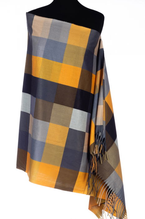 Esarfa Casmir Eleganta Mustar si Gri - Shopika