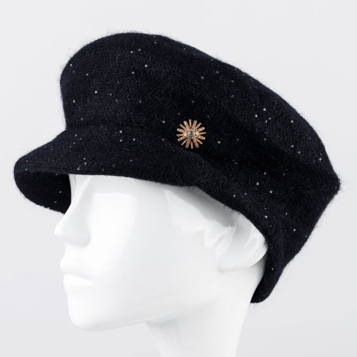 Bereta Neagra Shopika cu Paiete - Eleganta si Stil