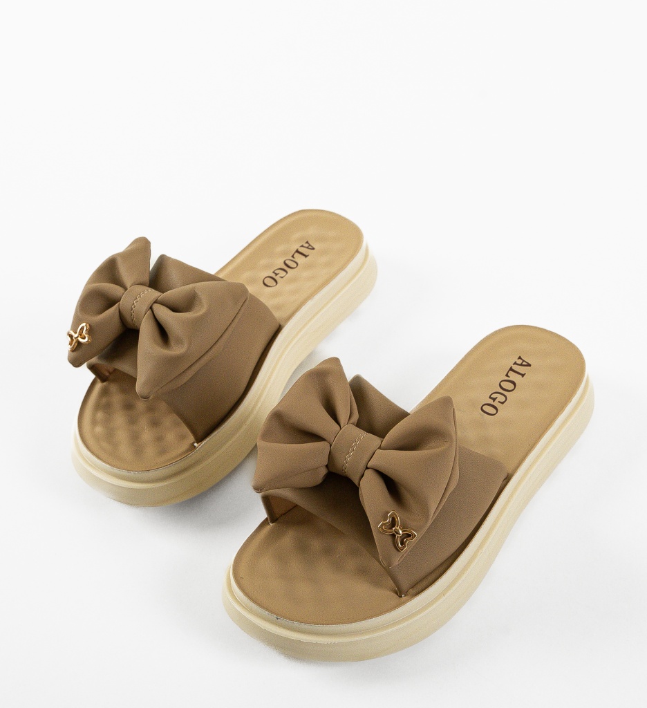 Papuci Dama Olusola Camel | Confort & Stil - imagine 8