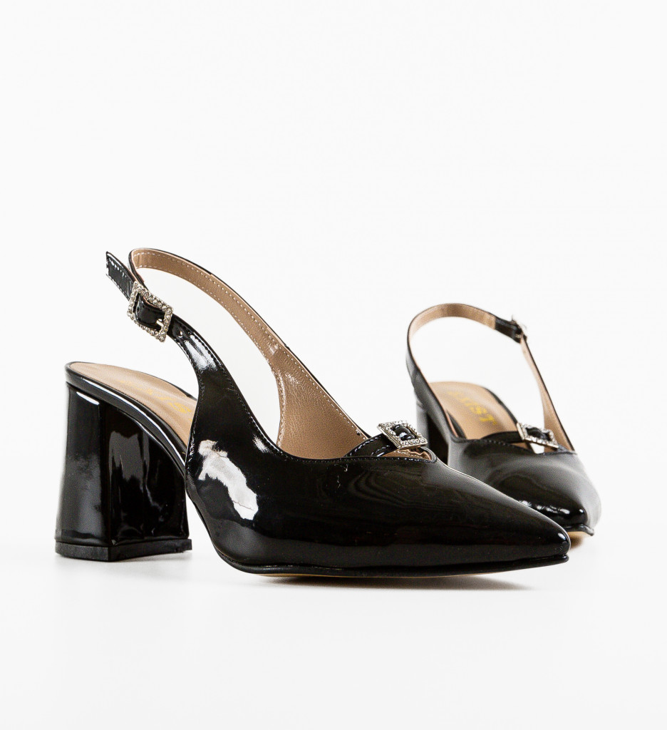 Pantofi Rich Negri Eleganți cu Toc - Stil Refined - imagine 6