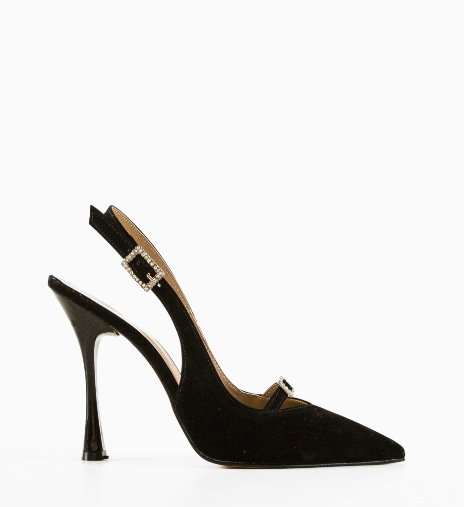 Pantofi Zeroun Negri cu Toc Eleganți - imagine 7