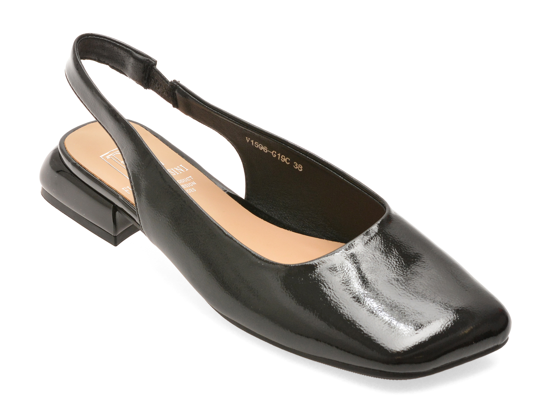 Pantofi Flavia Passini Negri Piele Lacuita
