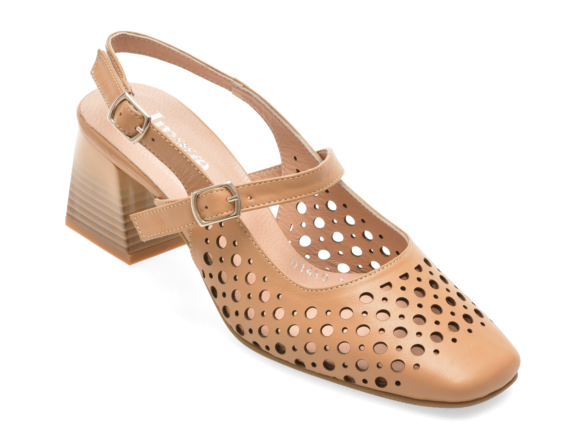 Pantofi Eleganți IMAGE Bej din Piele Naturală