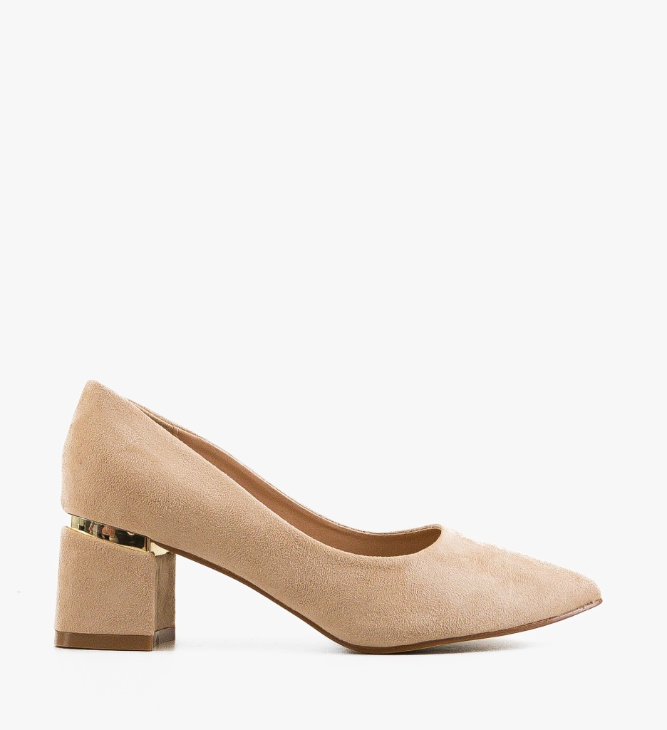 Pantofi Hazmelo Eleganți Bej - imagine 5
