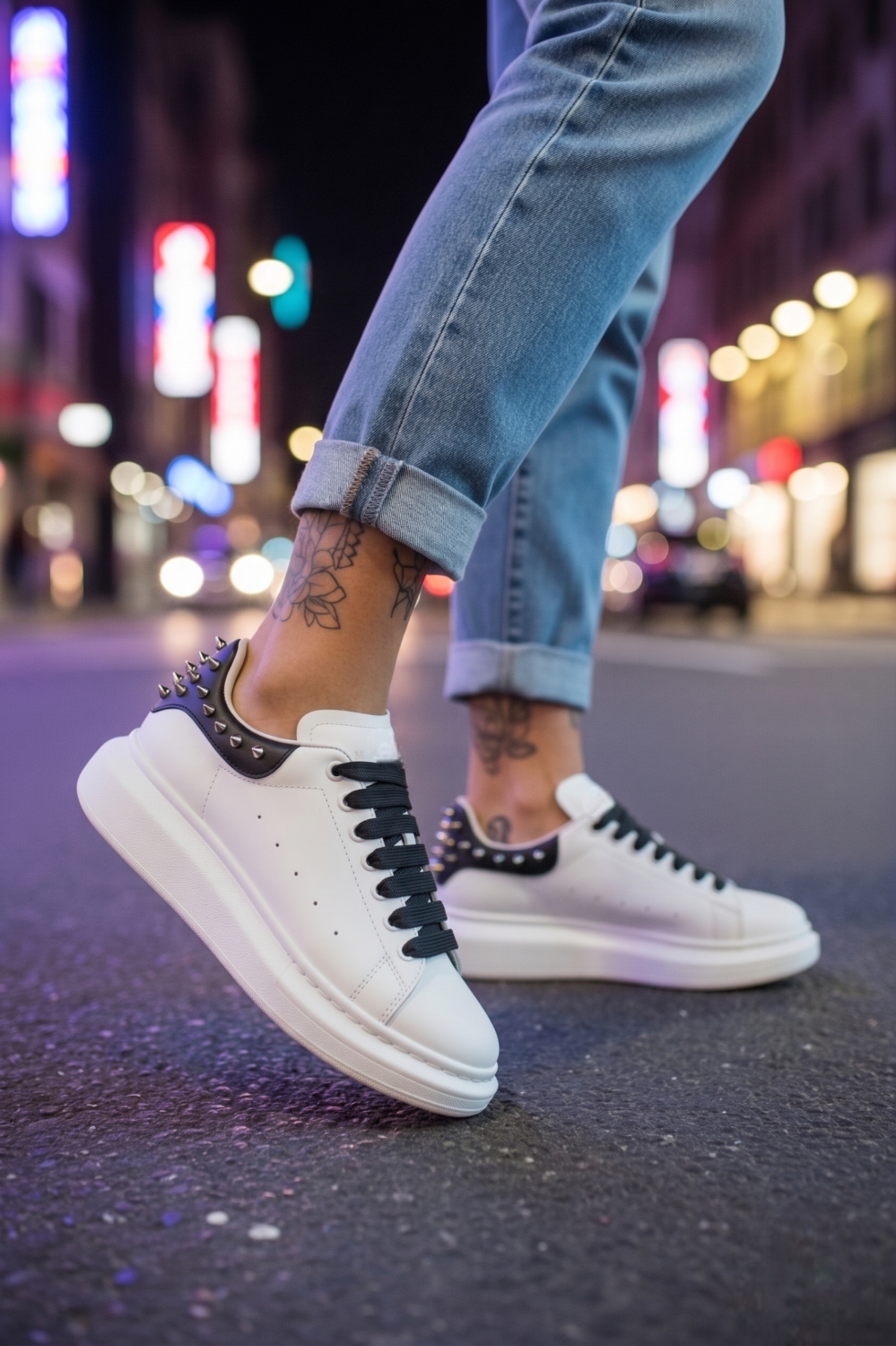 Adidași Dama Albi cu Negru | Stil Casual Comozi - imagine 2