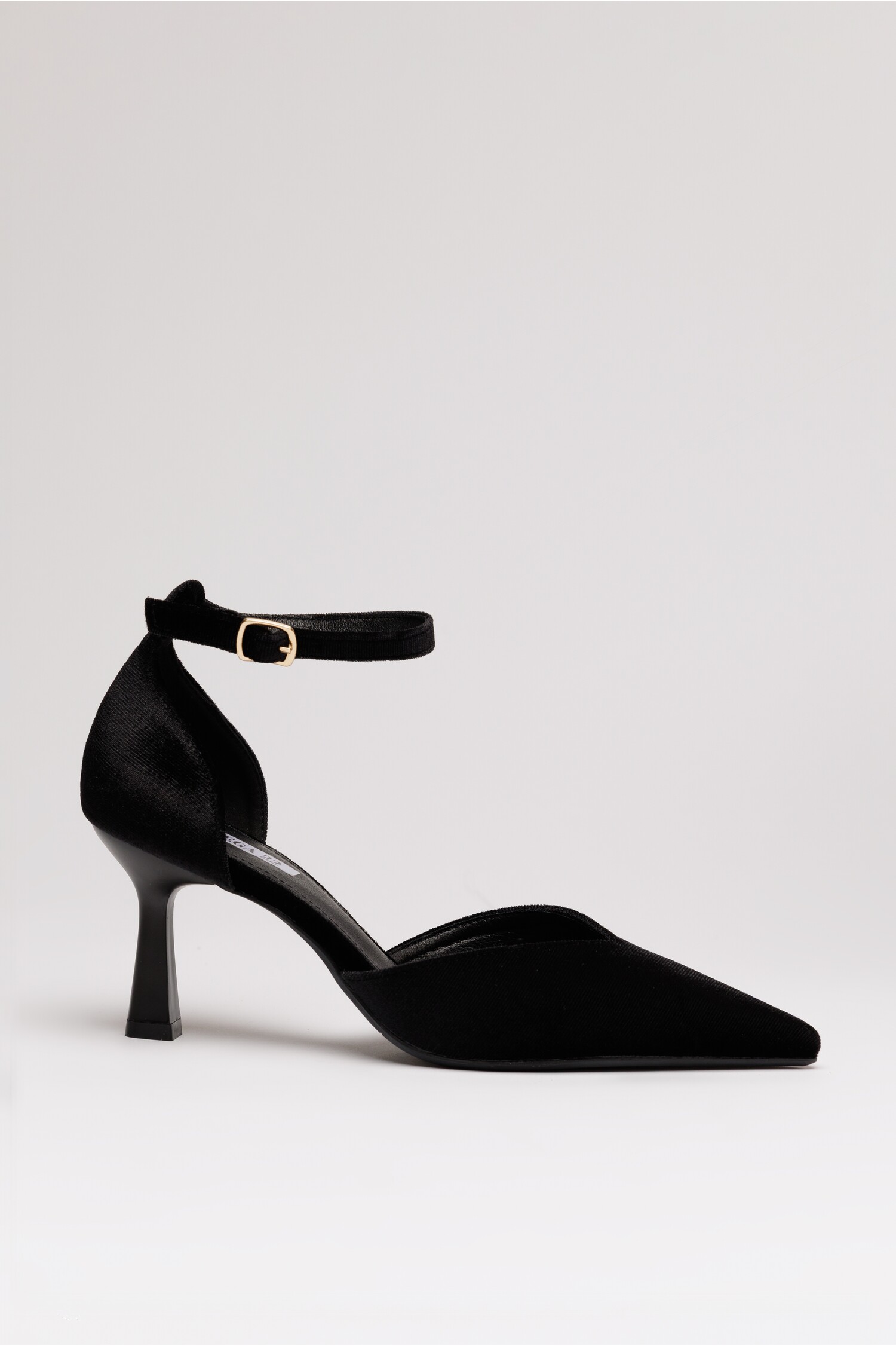 Pantofi Eleganti Negri cu Toc din Velur