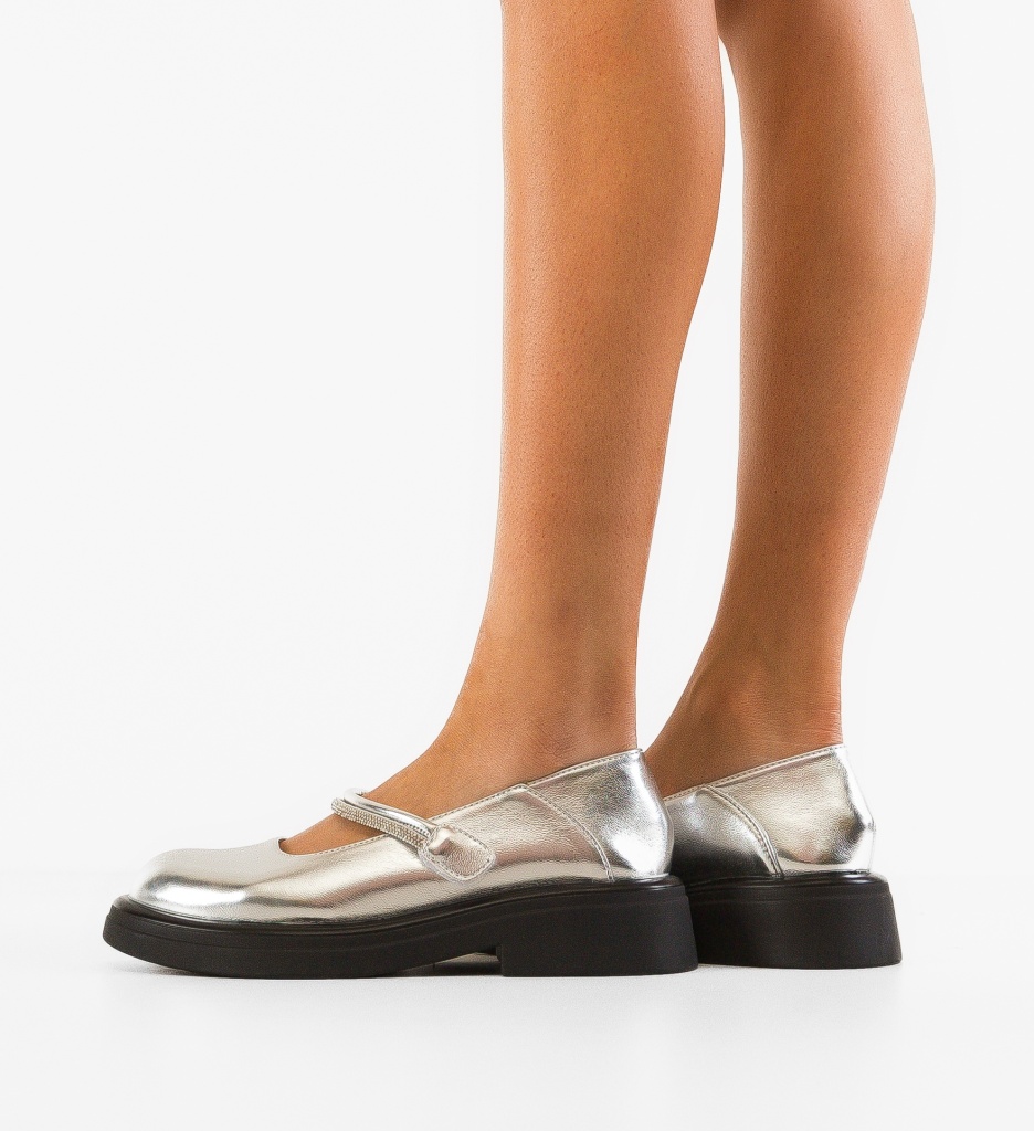 Pantofi Casual Maeve Argintii - Eleganță și Confort - imagine 2