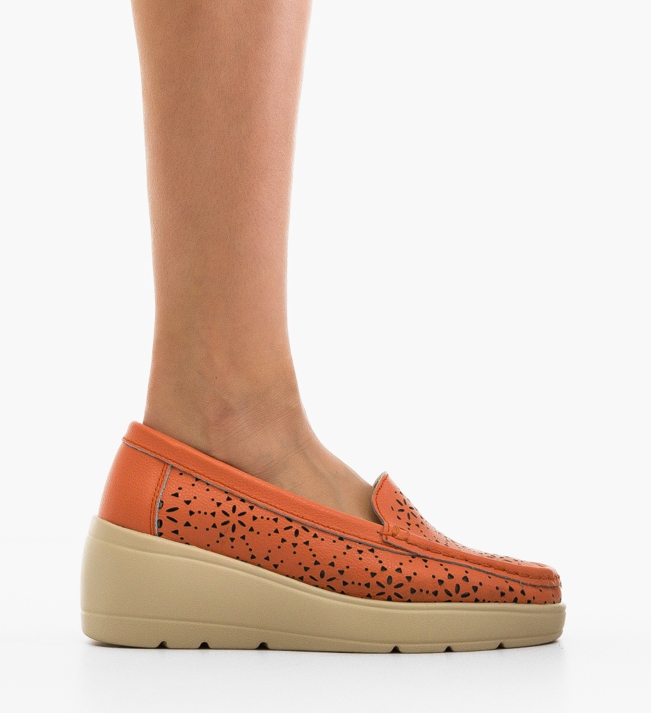 Platforme Dama Myzy Portocalii - Stil Casual - imagine 6