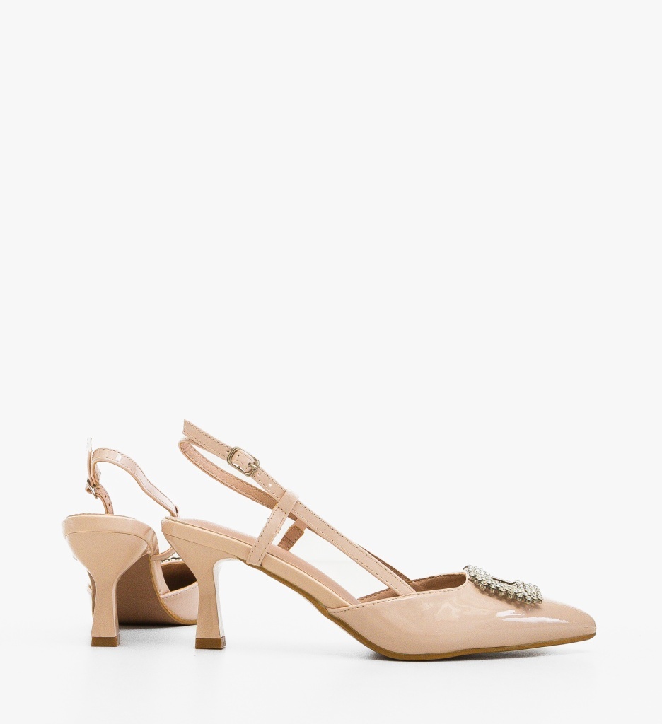Pantofi dama Lorna Bej cu toc elegant - imagine 15