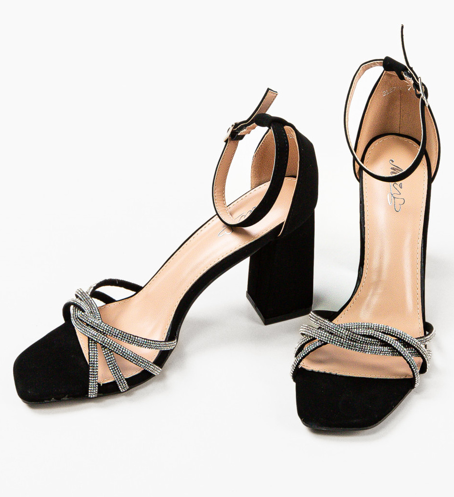 Sandale Alumam Negre cu Toc Elegant - imagine 5