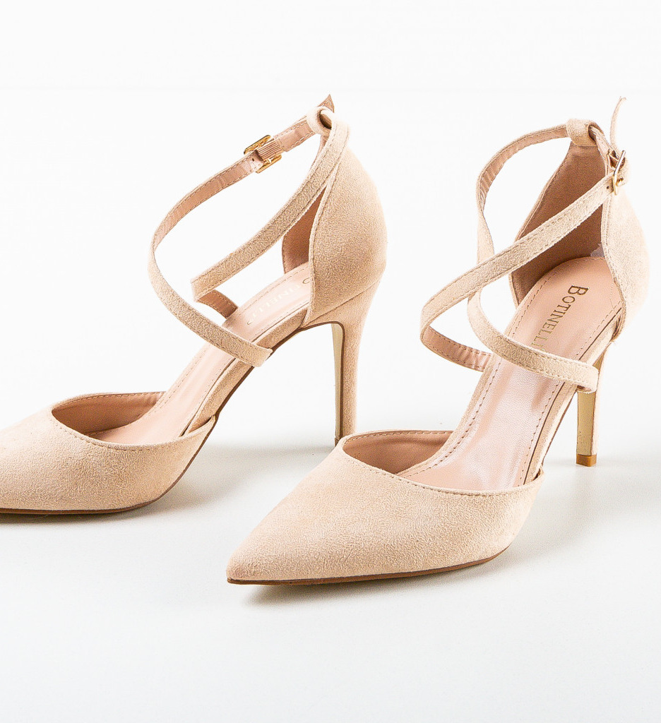Pantofi Dama Spatio Bej - Toc Elegant - imagine 5