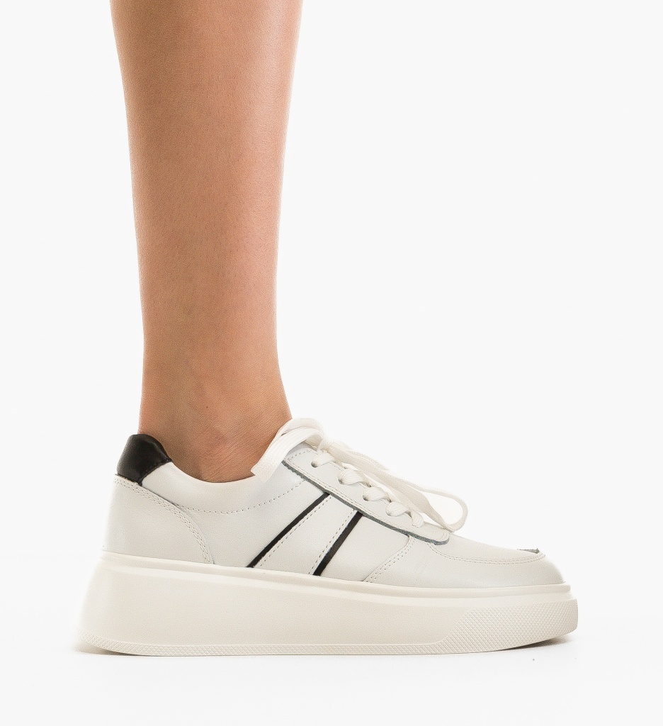 Sneakers Dama Briseis Albi | Confort Piele Naturală - imagine 6