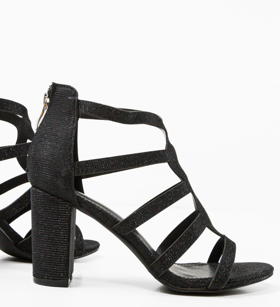Sandale Hoshino Negre cu Toc Elegant - imagine 7