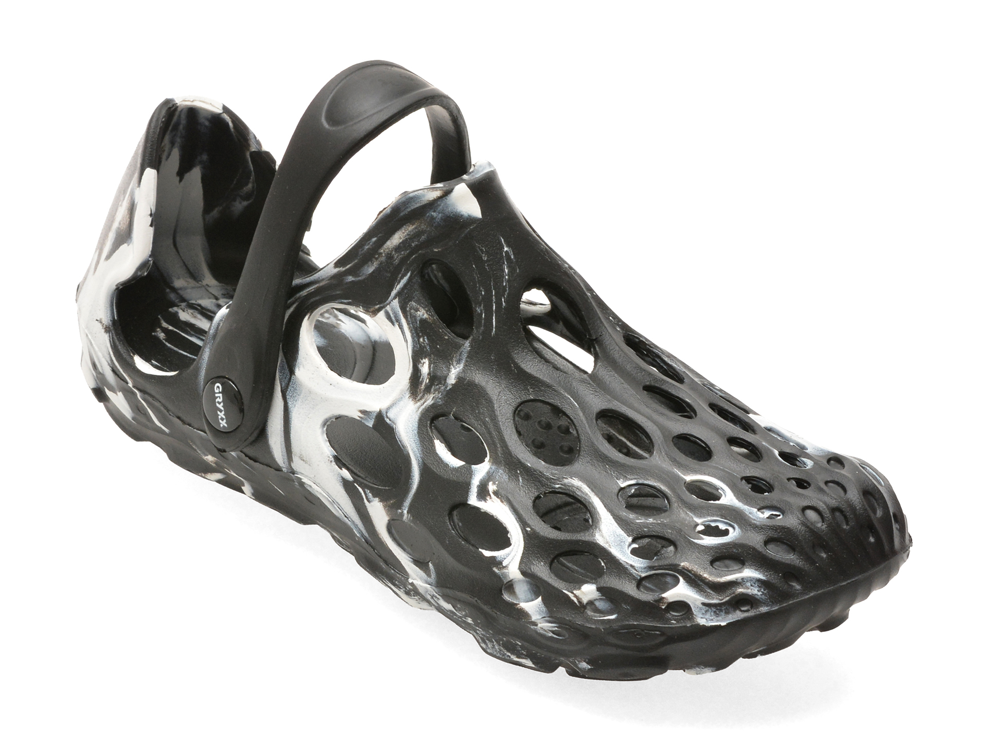 Papuci GRYXX 868M Alb-Negru PVC Confort