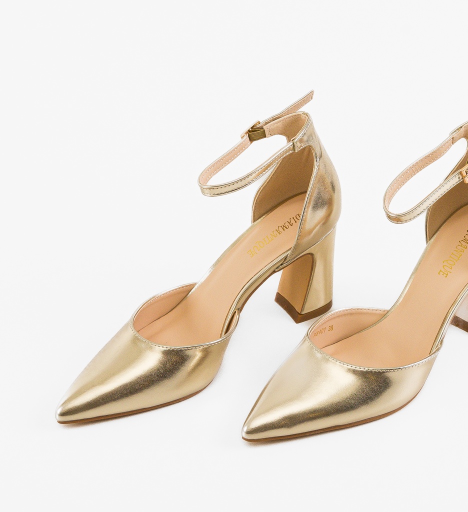 Pantofi dama Jeremy Aurii cu toc elegant - imagine 6