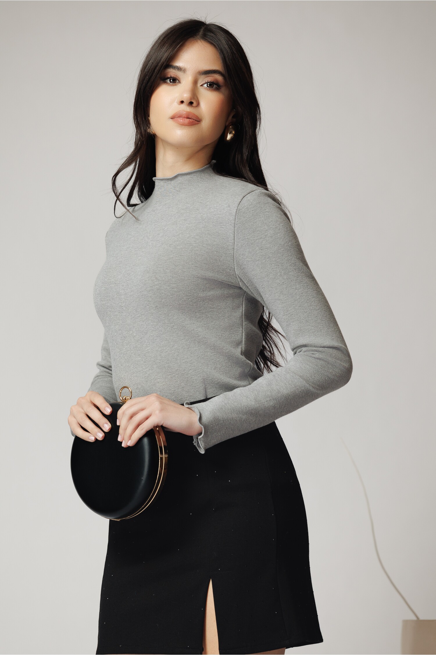 Bluza Dama Viscosă Elegantă cu Guler Incretit