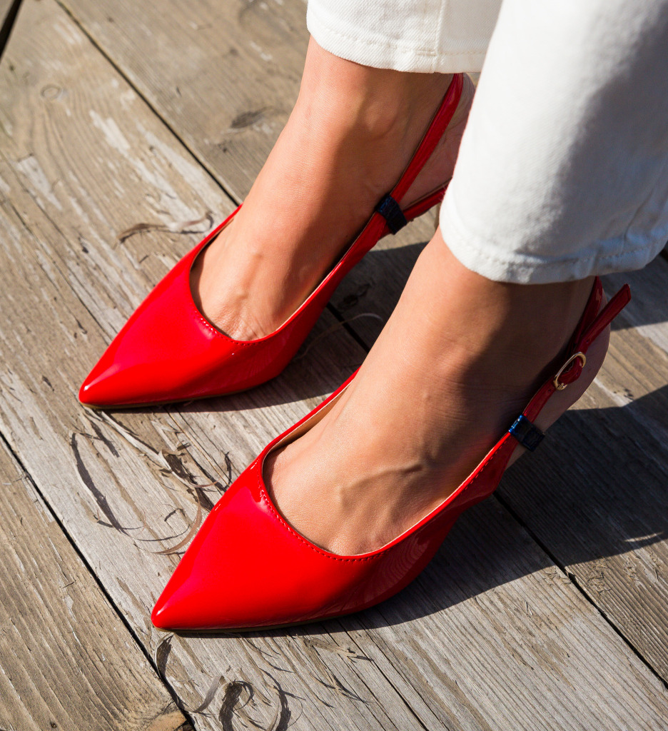 Pantofi Haraj Rosii - Stil Urban Eleganți - imagine 2