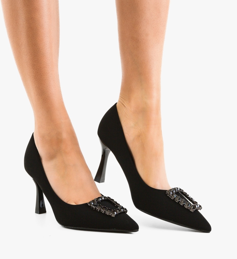 Pantofi Dama Galeo Negri Eleganți cu Toc