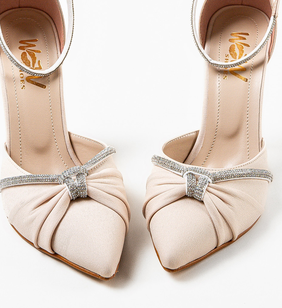 Pantofi dama Ampyl Bej cu toc - Eleganță și Stil - imagine 6