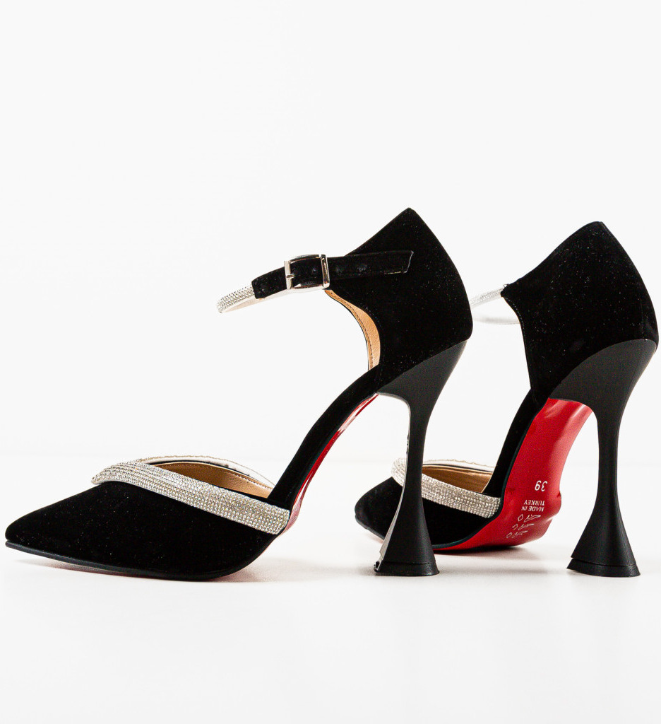 Pantofi Dama Nyert Negri cu Toc Eleganți - imagine 7