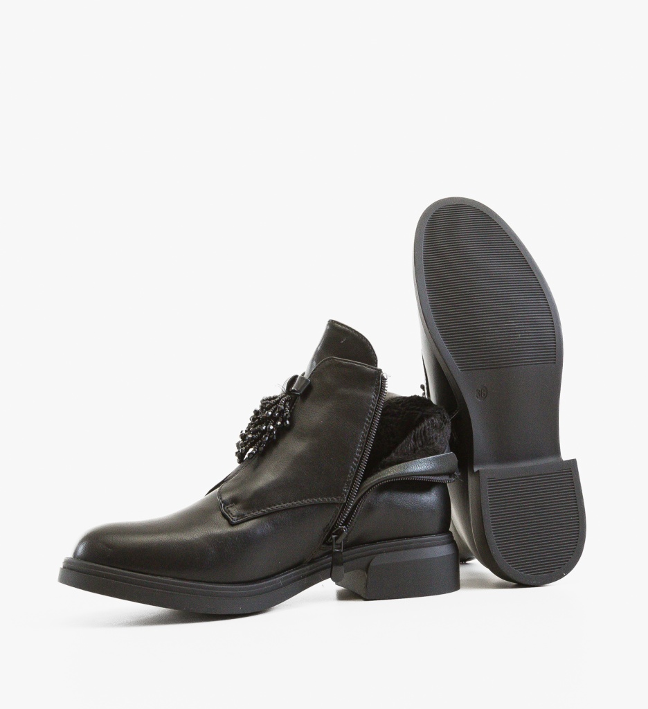 Ghete Dama Charlie Negre | Eleganță și Confort - imagine 3
