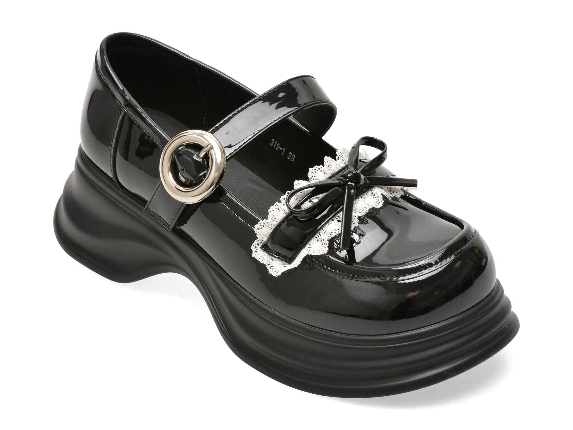 Pantofi GRYXX negri din piele naturală lacuită