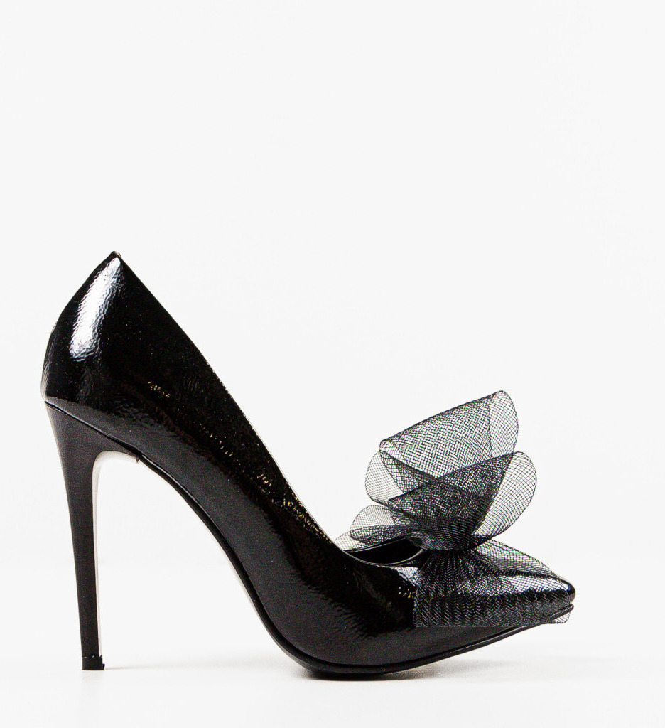 Pantofi Tartarus Negri Eleganți cu Toc - imagine 4