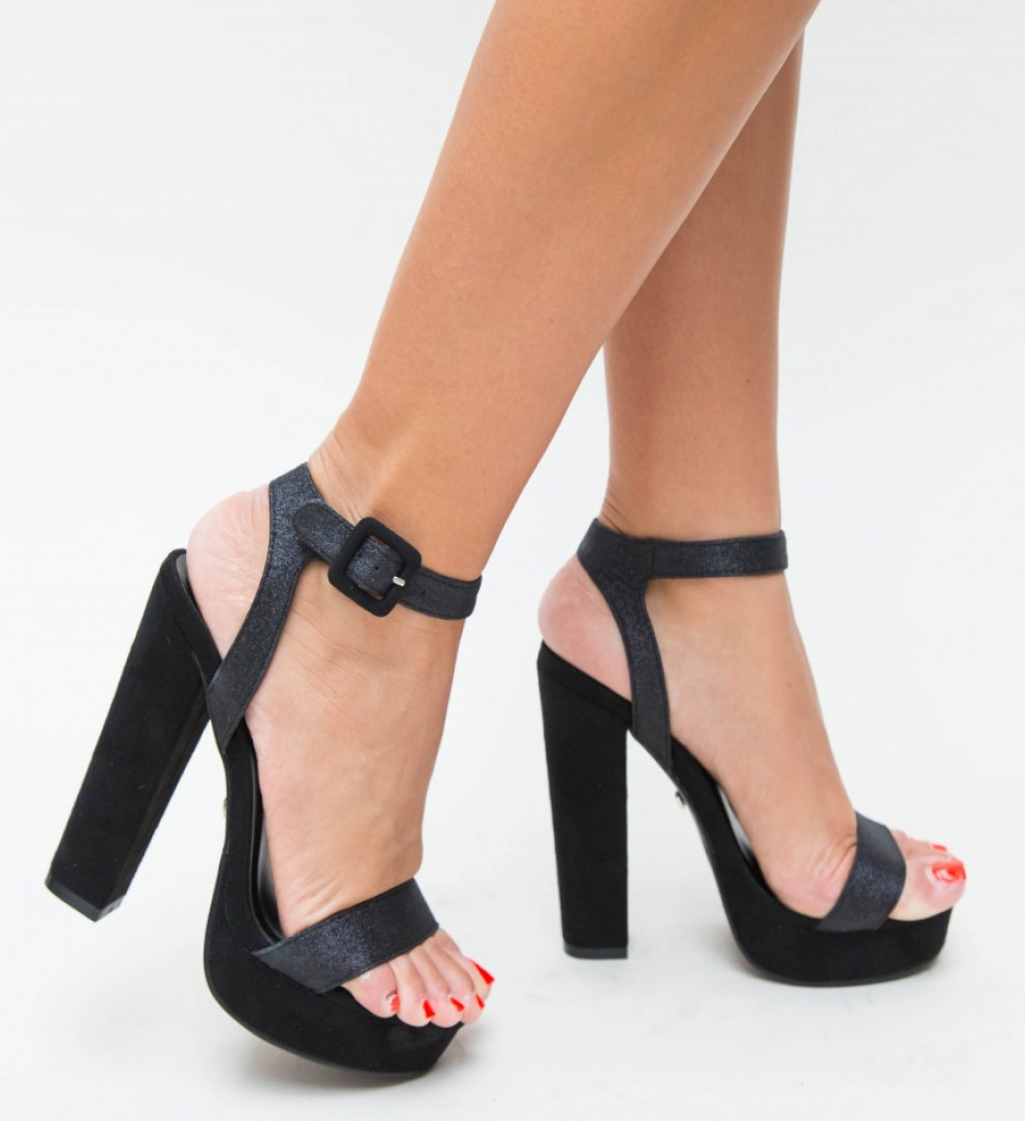 Sandale Toc Kian Negre | Eleganță Versatilă - imagine 10