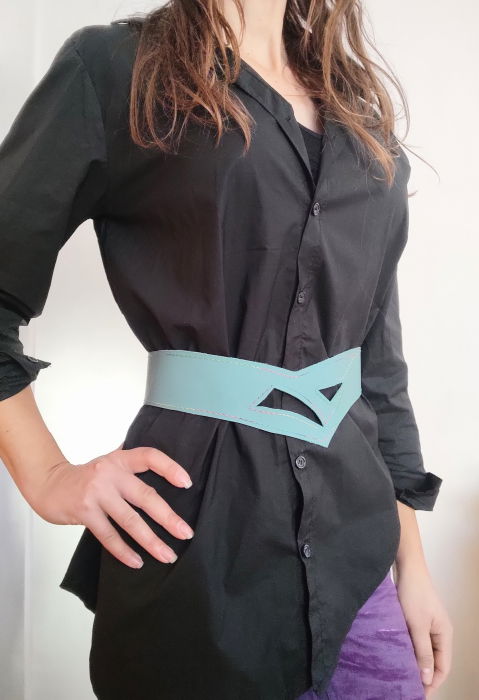 Centura Asimetrică Shopika din Piele Naturală