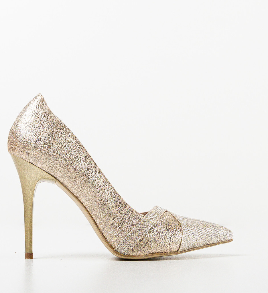 Pantofi cu Toc Grigor Aurii | Eleganță și Stil - imagine 4