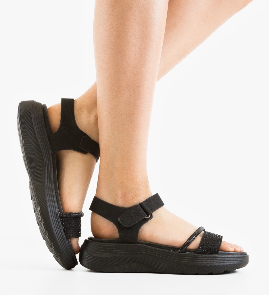 Sandale Dama Preton Negre Elegante - imagine 5