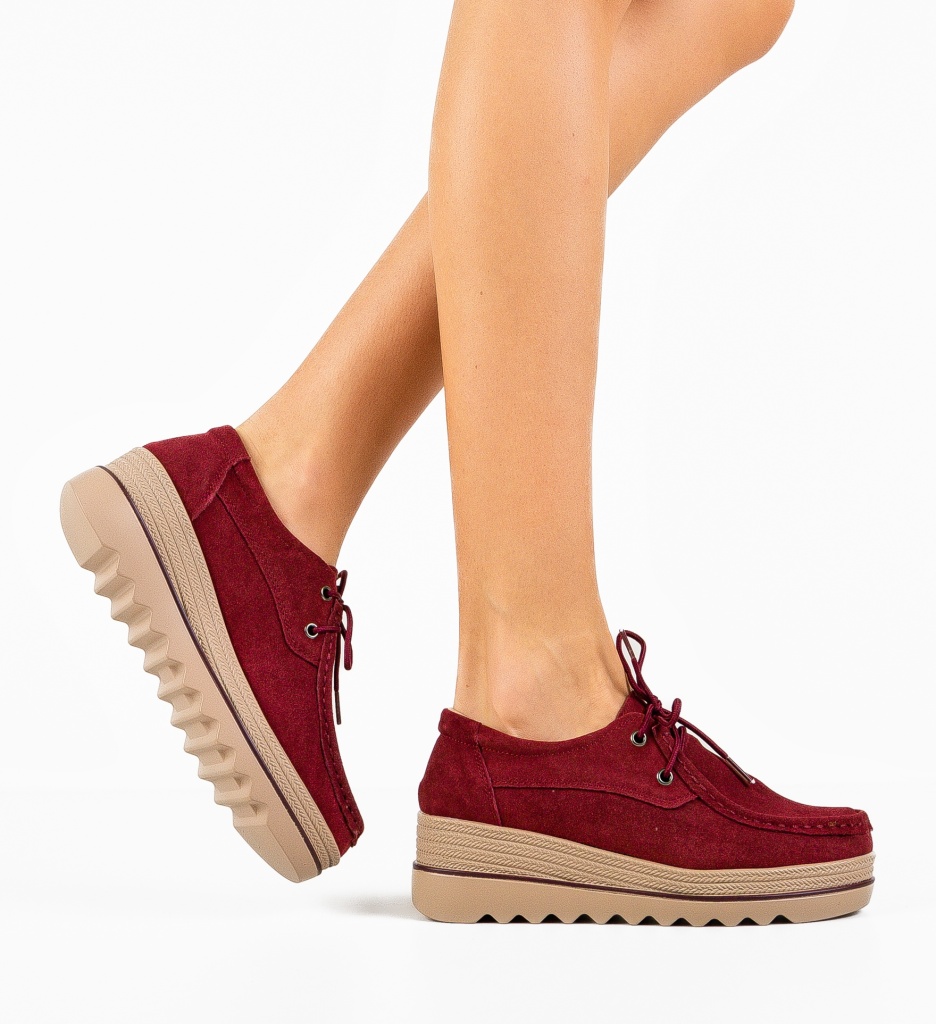 Pantofi Casual Sagrio Grena - Stil și Confort - imagine 2