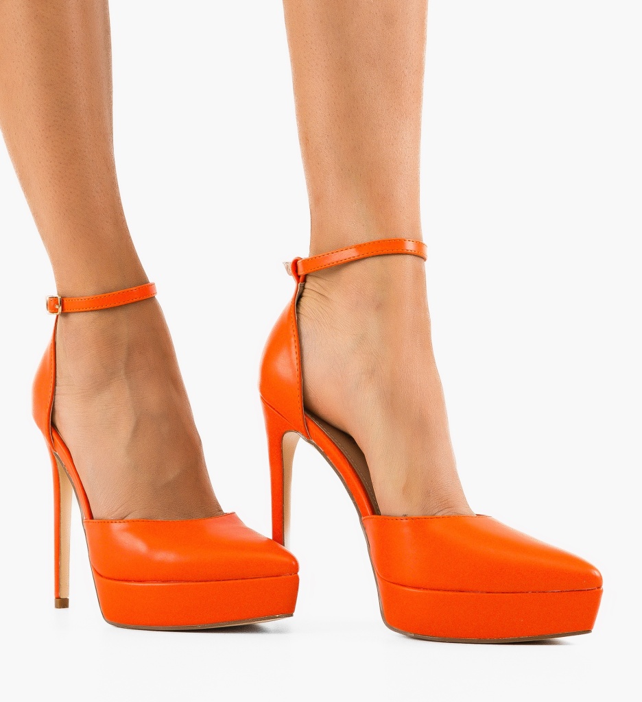 Pantofi cu Toc Vera Portocalii - Stil și Eleganță - imagine 3