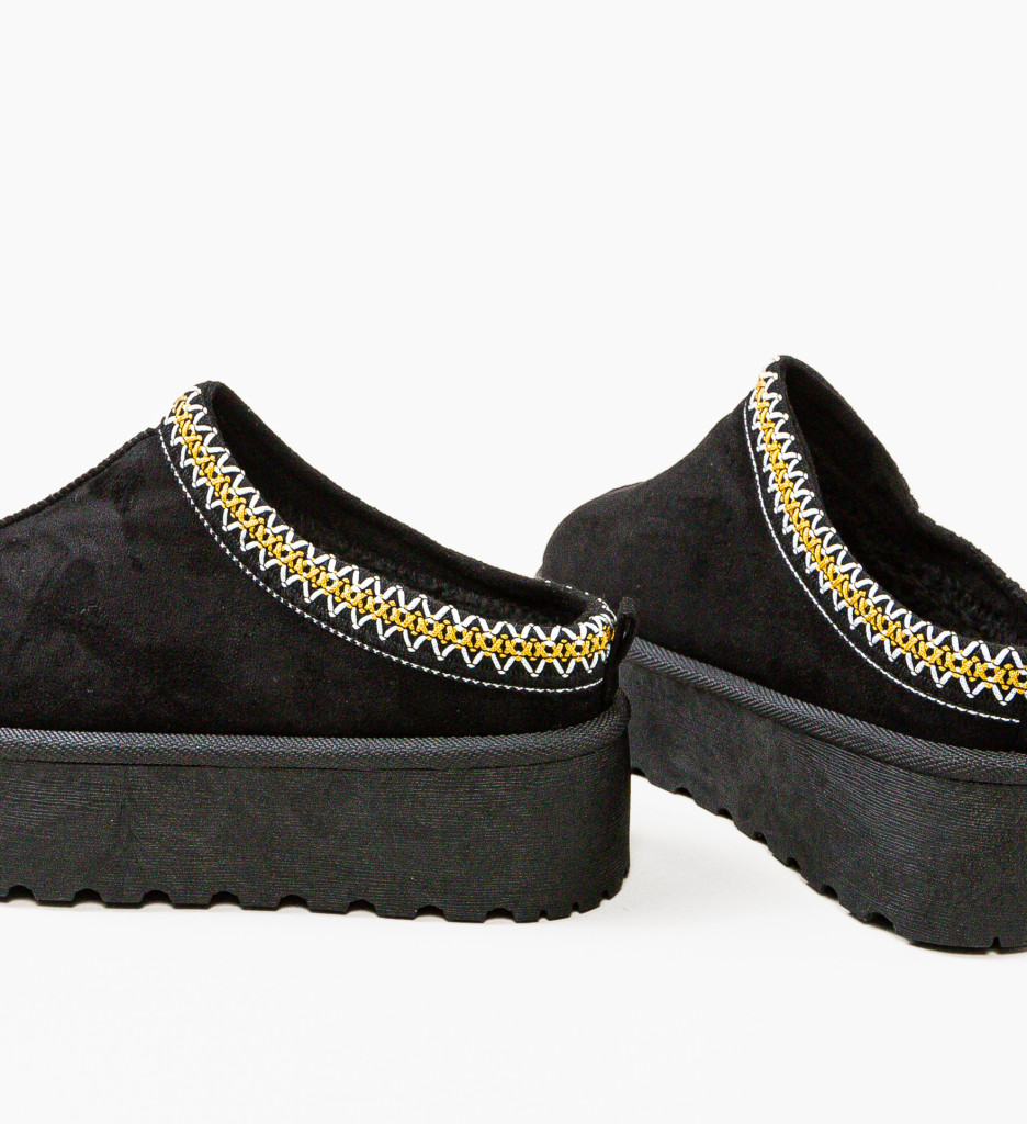 Papuci Hamzarda Tip UGG Negri | Confort Termic - imagine 7