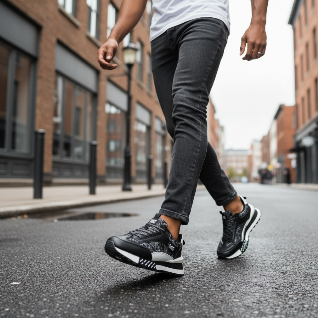 Adidași Casual Negri Piele Ecologică - Confort Superior