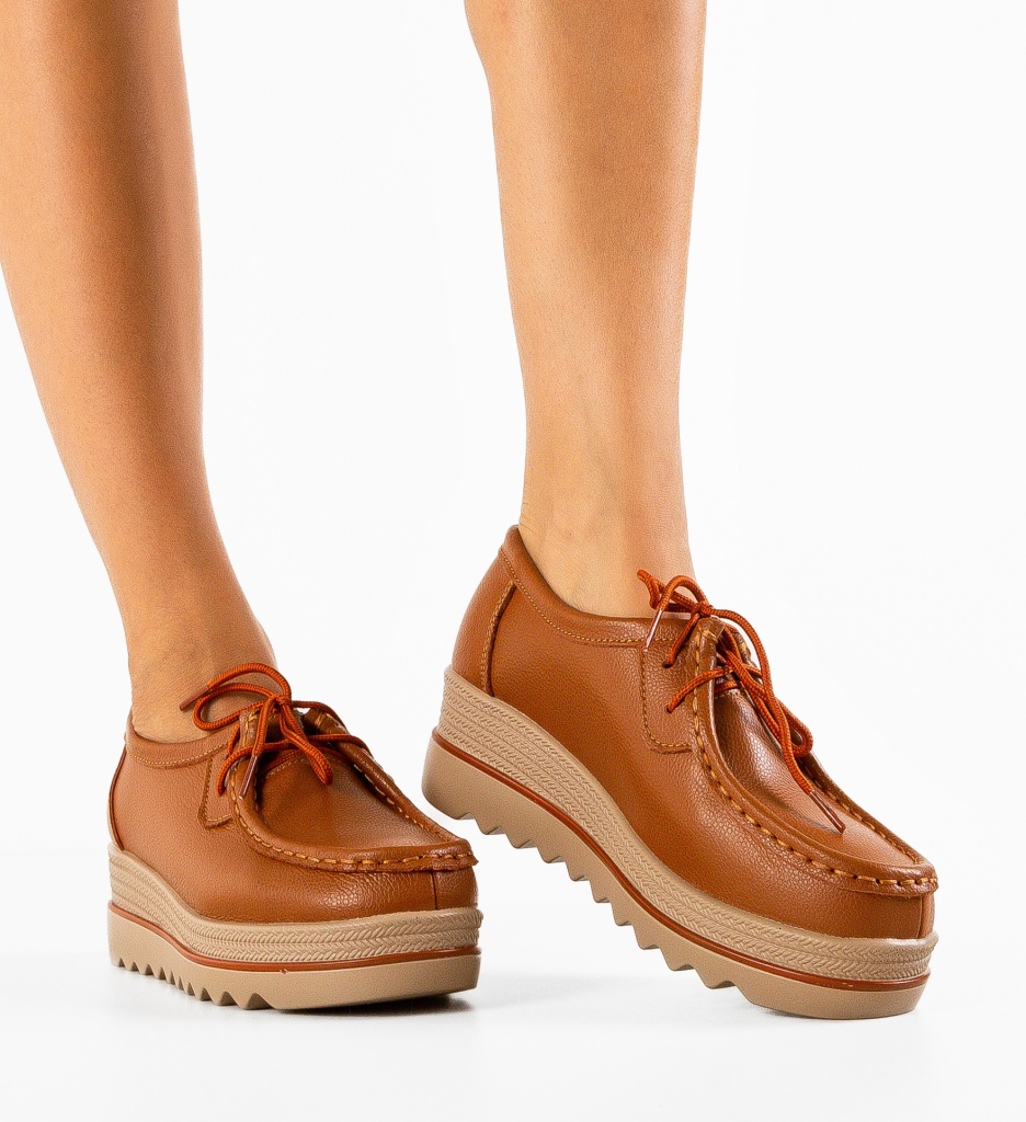Pantofi Casual Dama Sag Camel - Confort Stilat - imagine 2