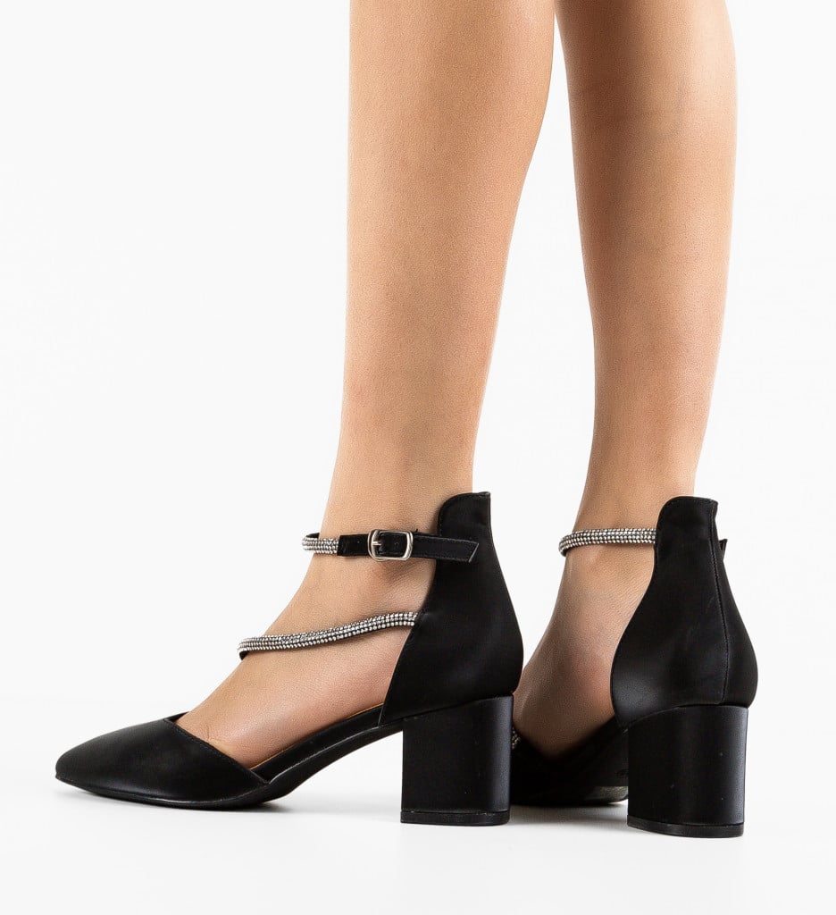 Pantofi Haari Negri Eleganți cu Toc - imagine 4