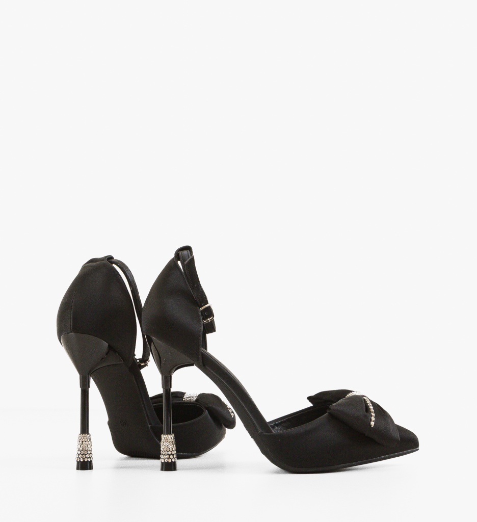 Pantofi dama Ghyuze Negri cu toc elegant - imagine 3