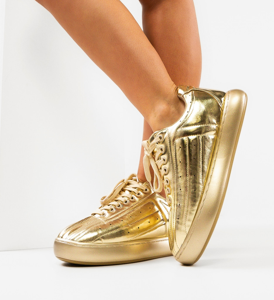 Sneakers Dama Golgar Aurii - Eleganță și Stil