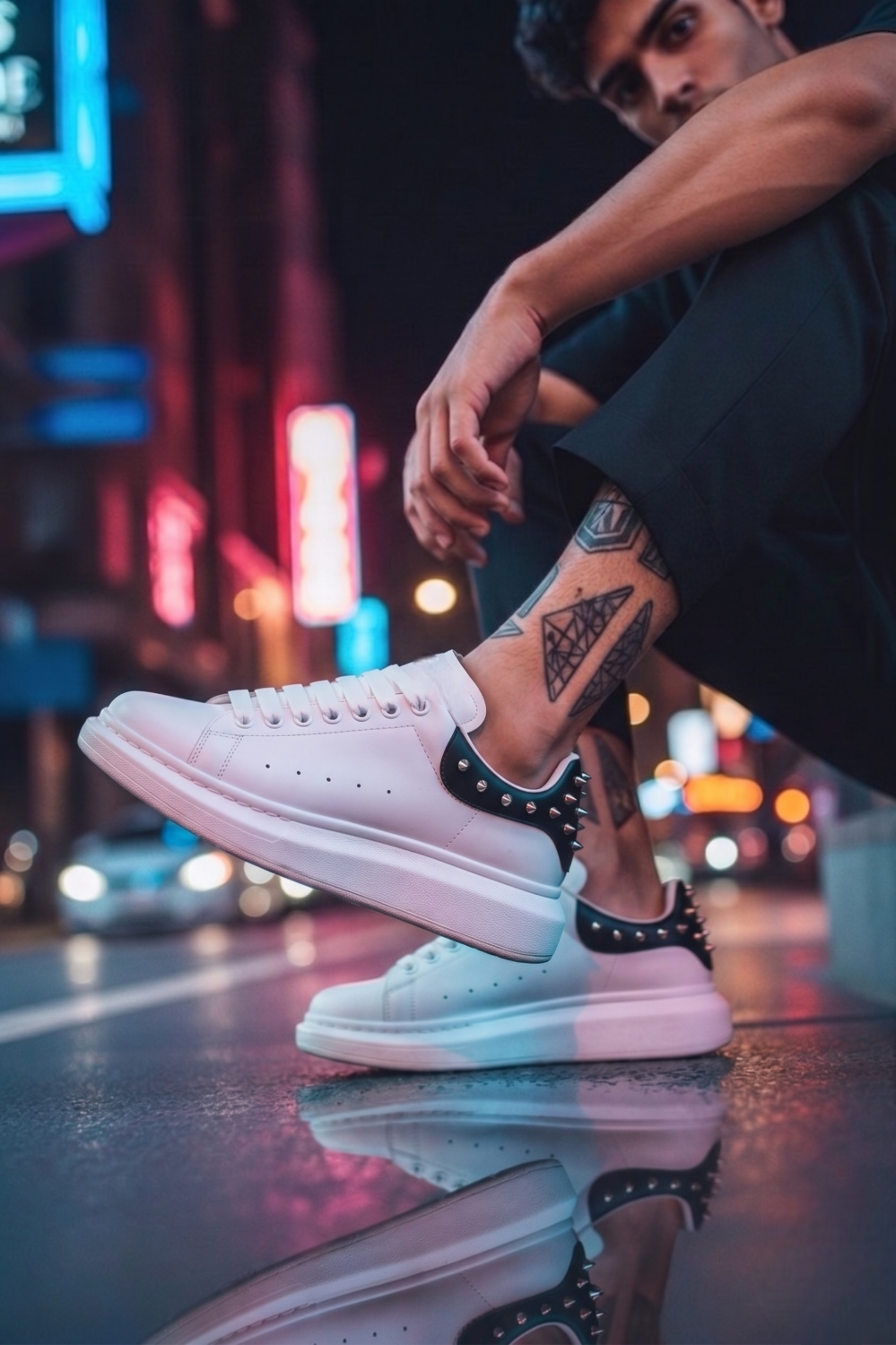 Adidași Casual Bărbați Alb-Negru Confort 6626 - imagine 2