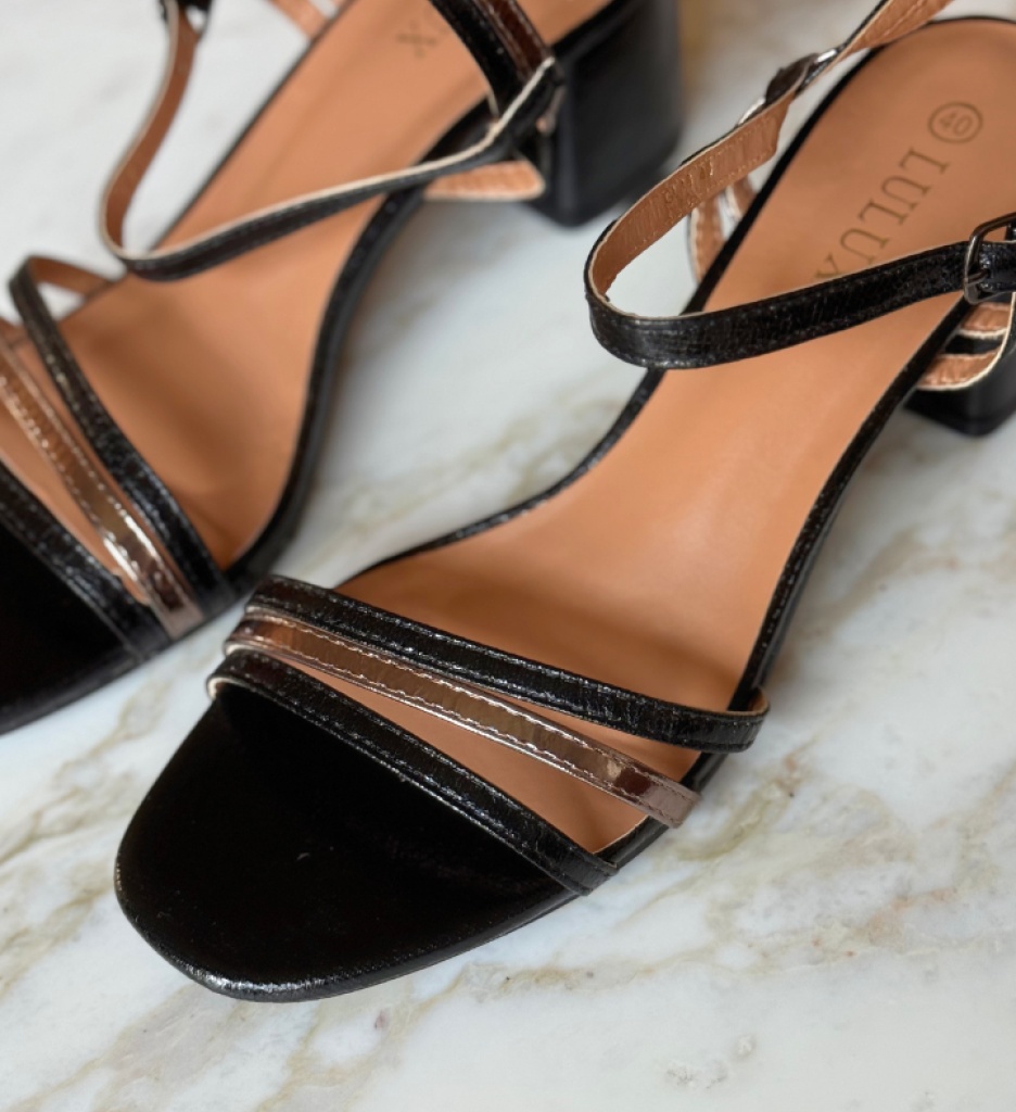 Sandale cu Toc Bistra Negre - Elegante - imagine 6