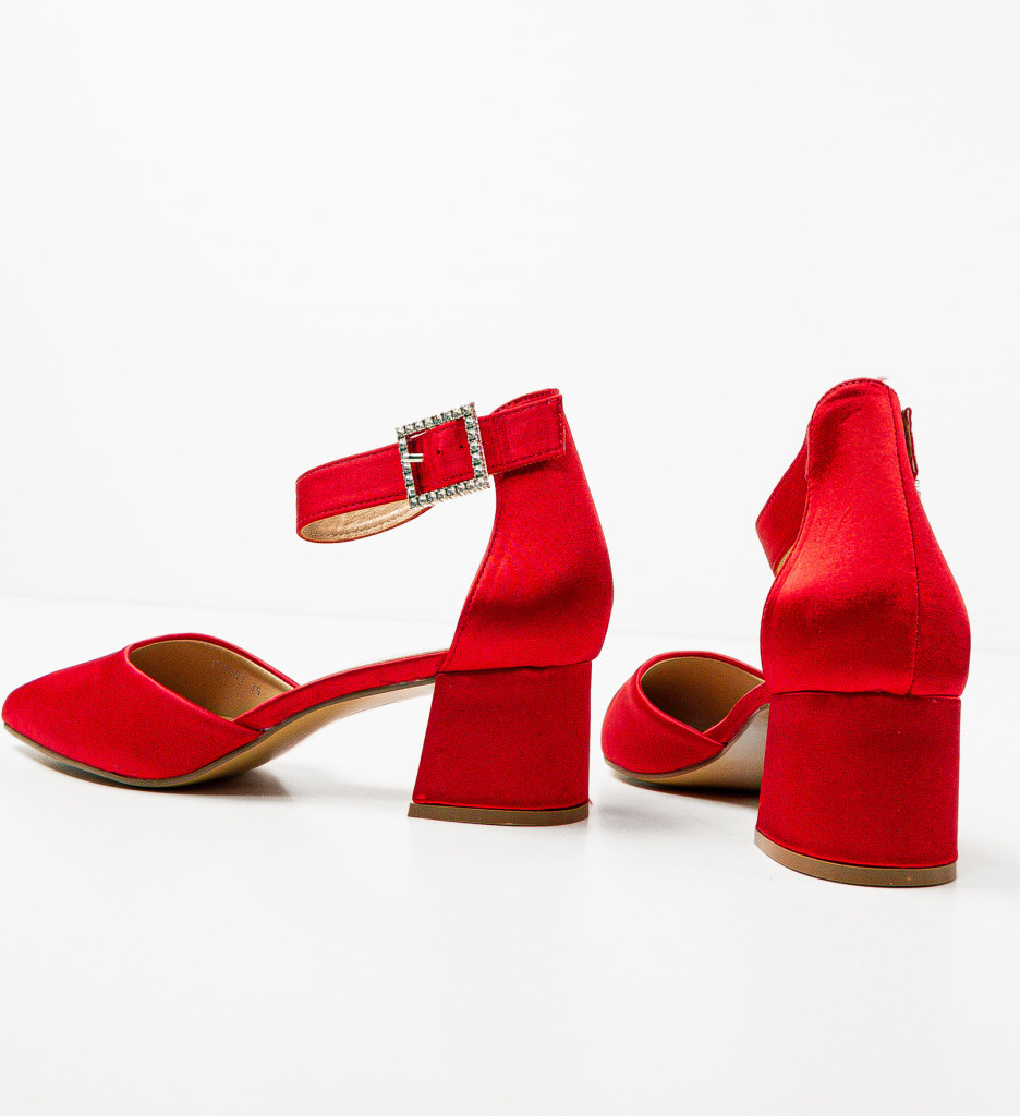 Pantofi Nature Rosii | Toc Eleganți - imagine 8